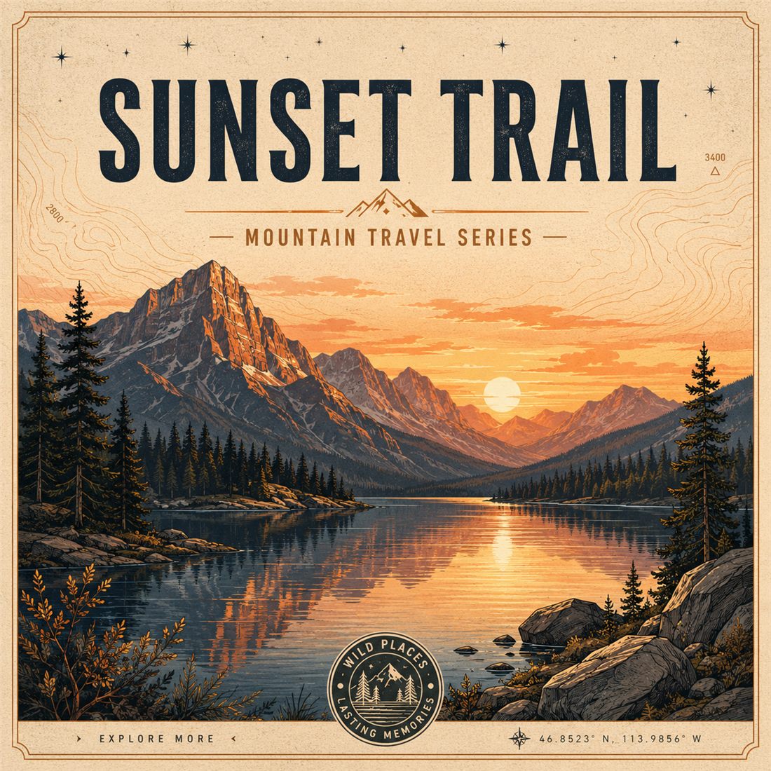AI travel poster after print-ready image enhancement