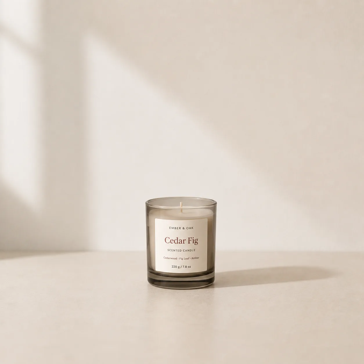 Candle product before AI product photoshoot editing