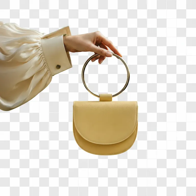 Handbag product photo after AI background removal