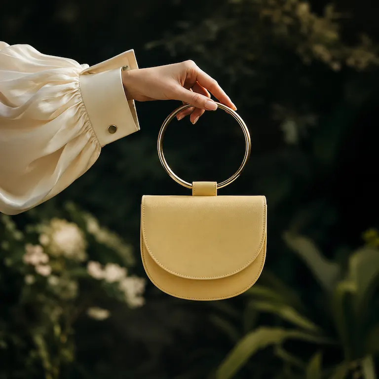 Original handbag product photo before AI background removal