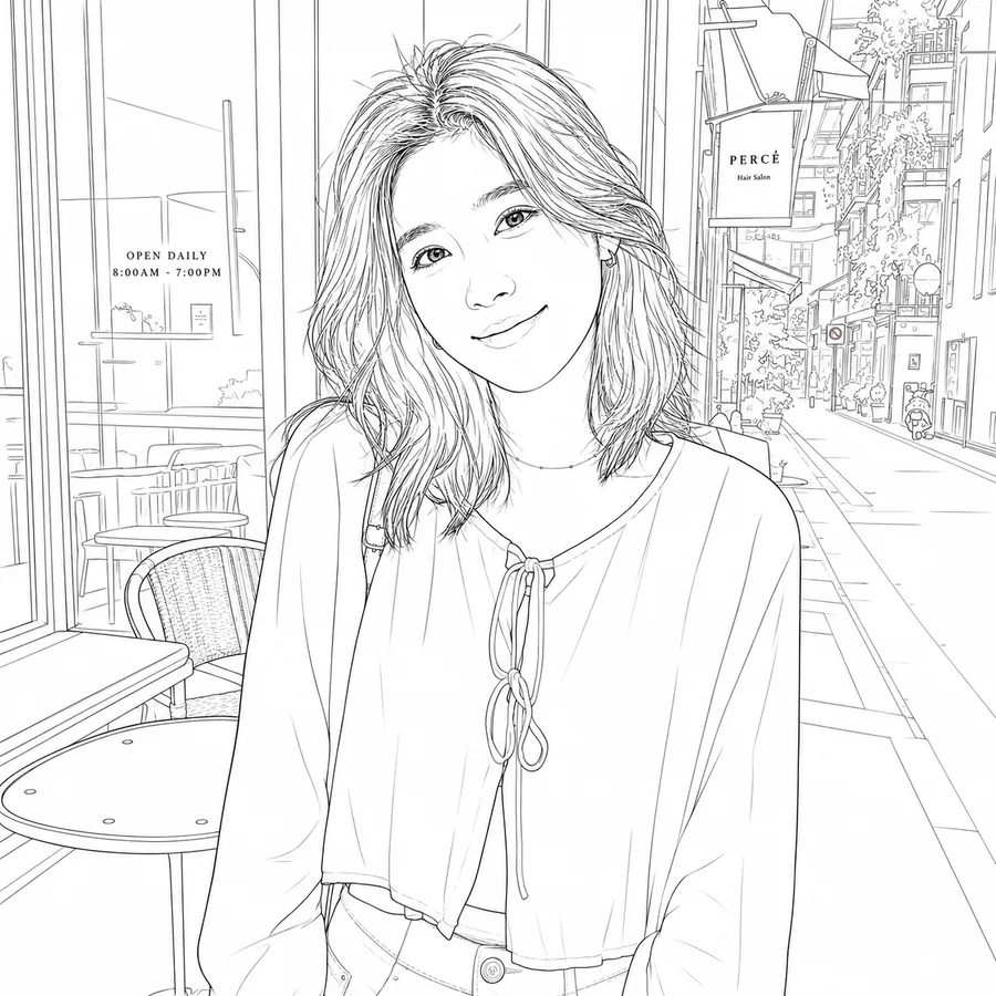 Portrait converted into a clean line drawing